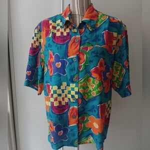 Colorful Floral Button-Up Shirt